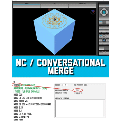 nc merge שילוב g-code CAM NC תוכנית קובץ עם HURCO HAAS